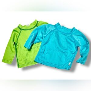EUC Kids Neon Swim Rash Guard Set - Green and Blue; iPlay (6-12 mos)